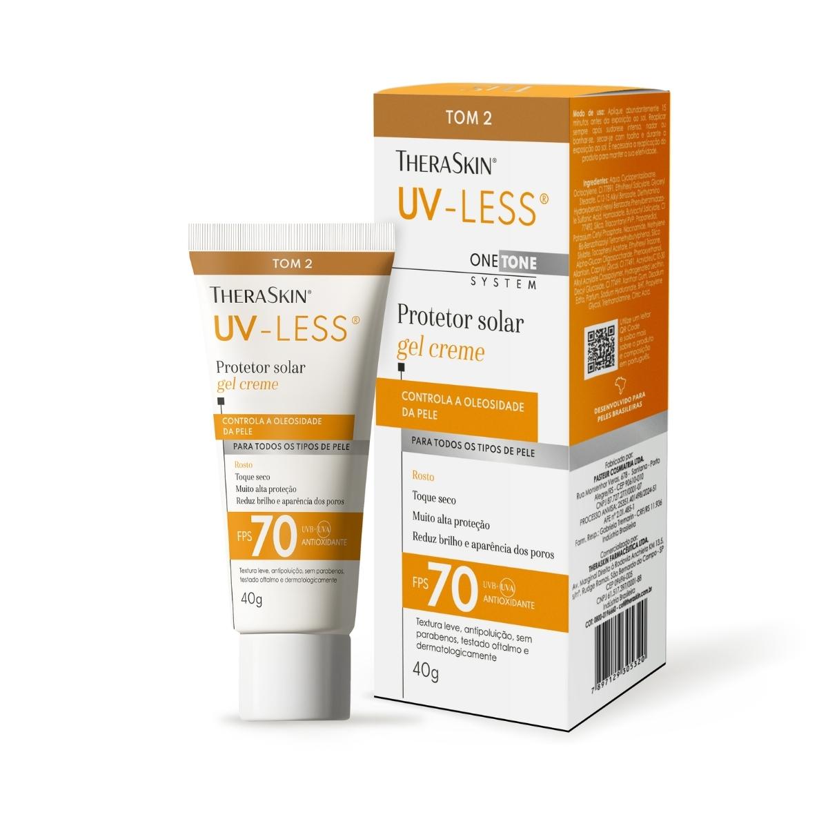 Protetor Solar Facial TheraSkin UV-Less FPS 70 Gel Creme Tom 2 40g - 1