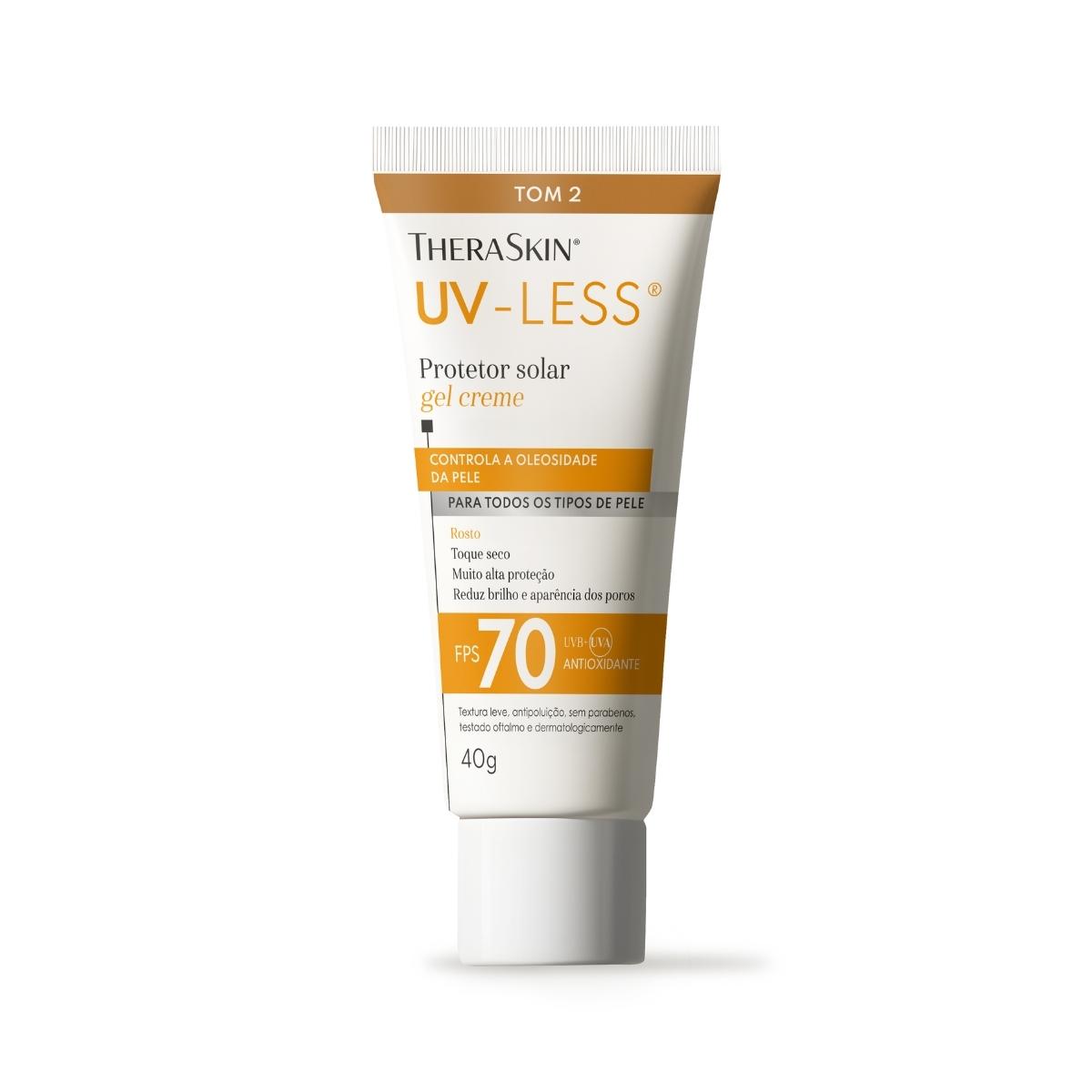 Protetor Solar Facial TheraSkin UV-Less FPS 70 Gel Creme Tom 2 40g - 2