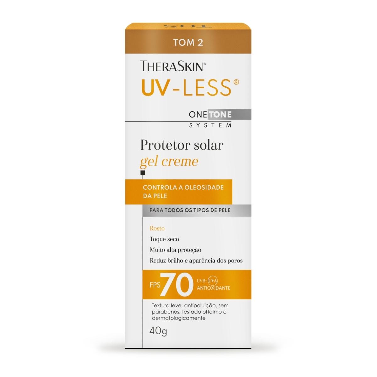 Protetor Solar Facial TheraSkin UV-Less FPS 70 Gel Creme Tom 2 40g - 3