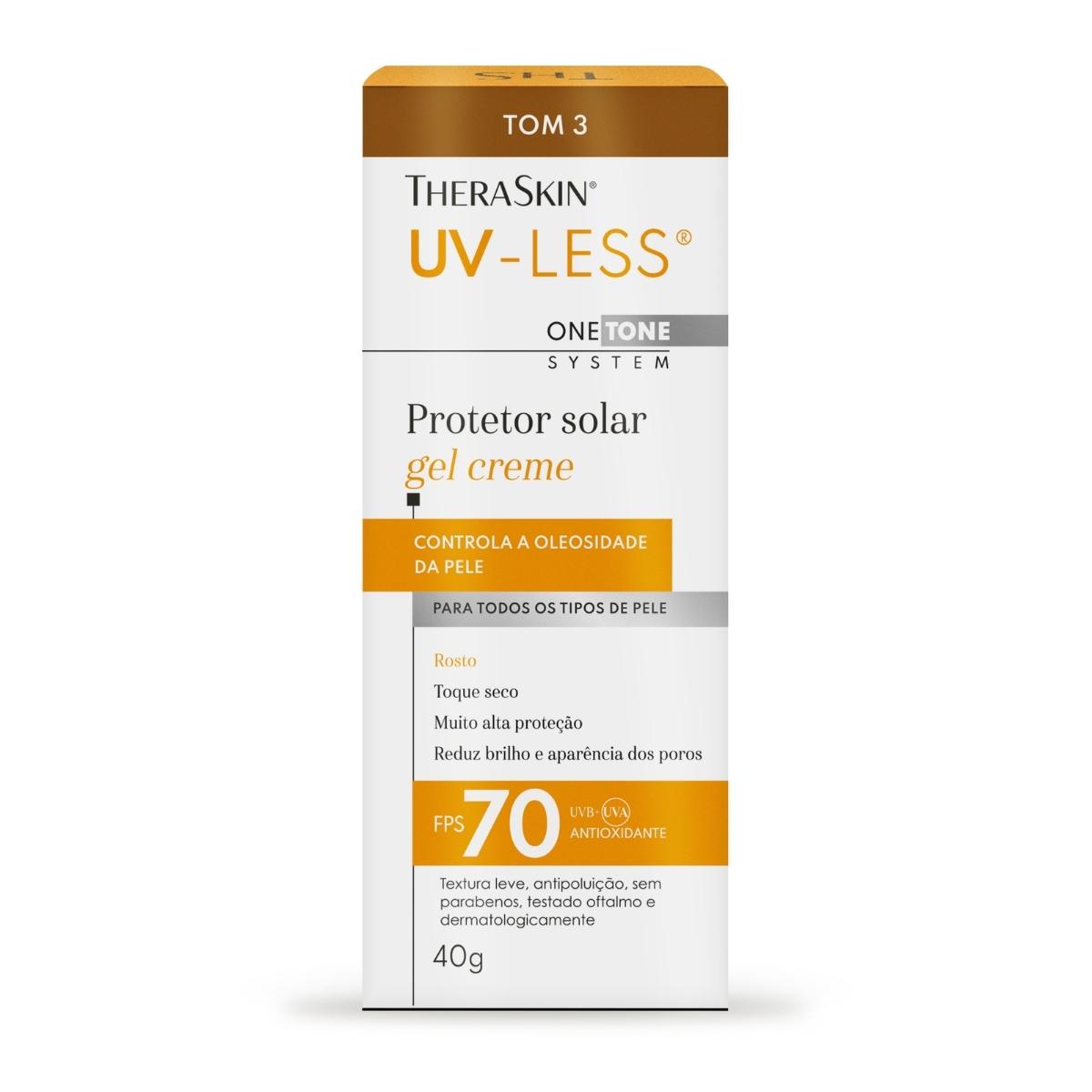 Protetor Solar Facial TheraSkin UV-Less FPS 70 Gel Creme Tom 3 40g - 3