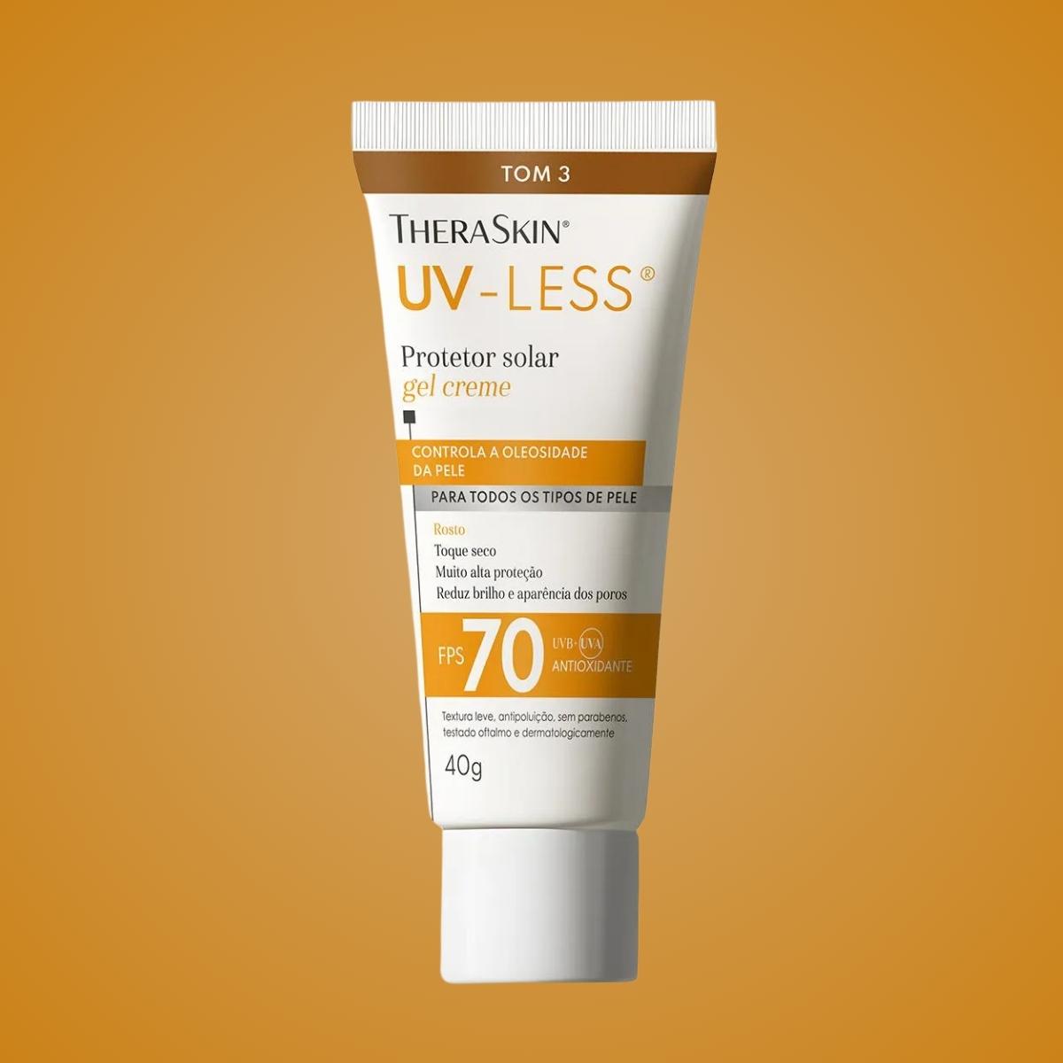 Protetor Solar Facial TheraSkin UV-Less FPS 70 Gel Creme Tom 3 40g - 4