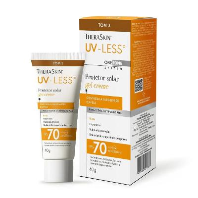 Protetor Solar Facial TheraSkin UV-Less FPS 70 Gel Creme Tom 3 40g
