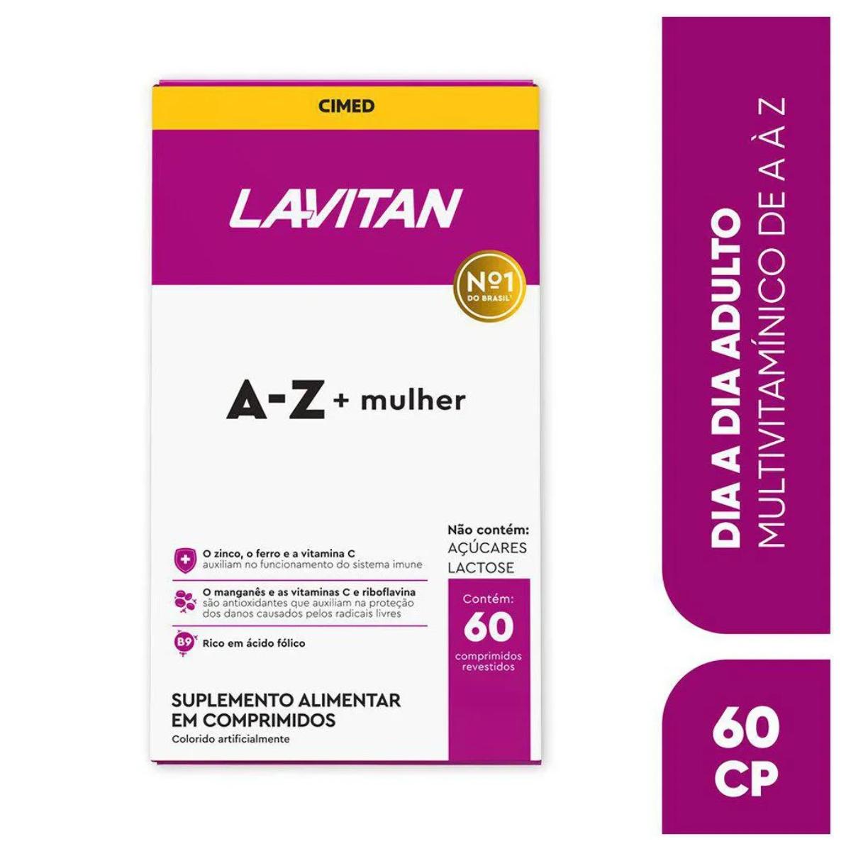 Polivitamínico Lavitan A-Z Mulher c/60 Comprimidos - 2