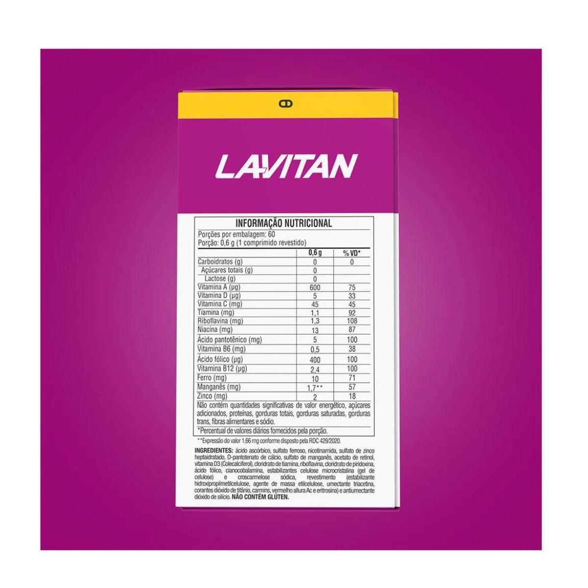 Polivitamínico Lavitan A-Z Mulher c/60 Comprimidos - 4