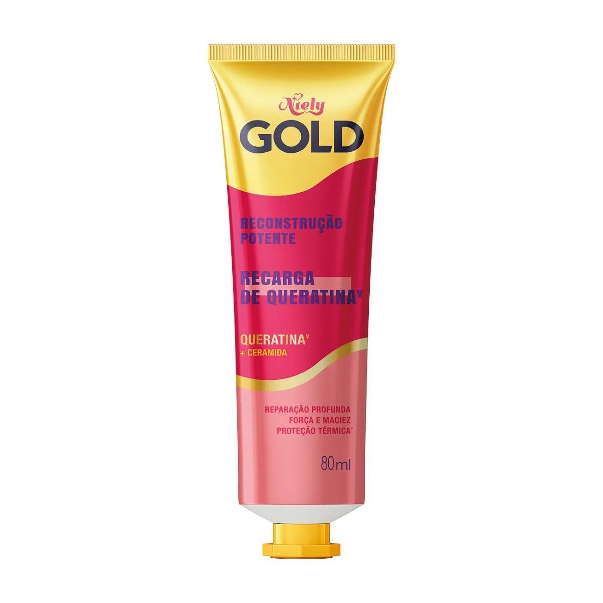 Recarga de Queratina Niely Gold Reconstrução Potente 80ml - 1