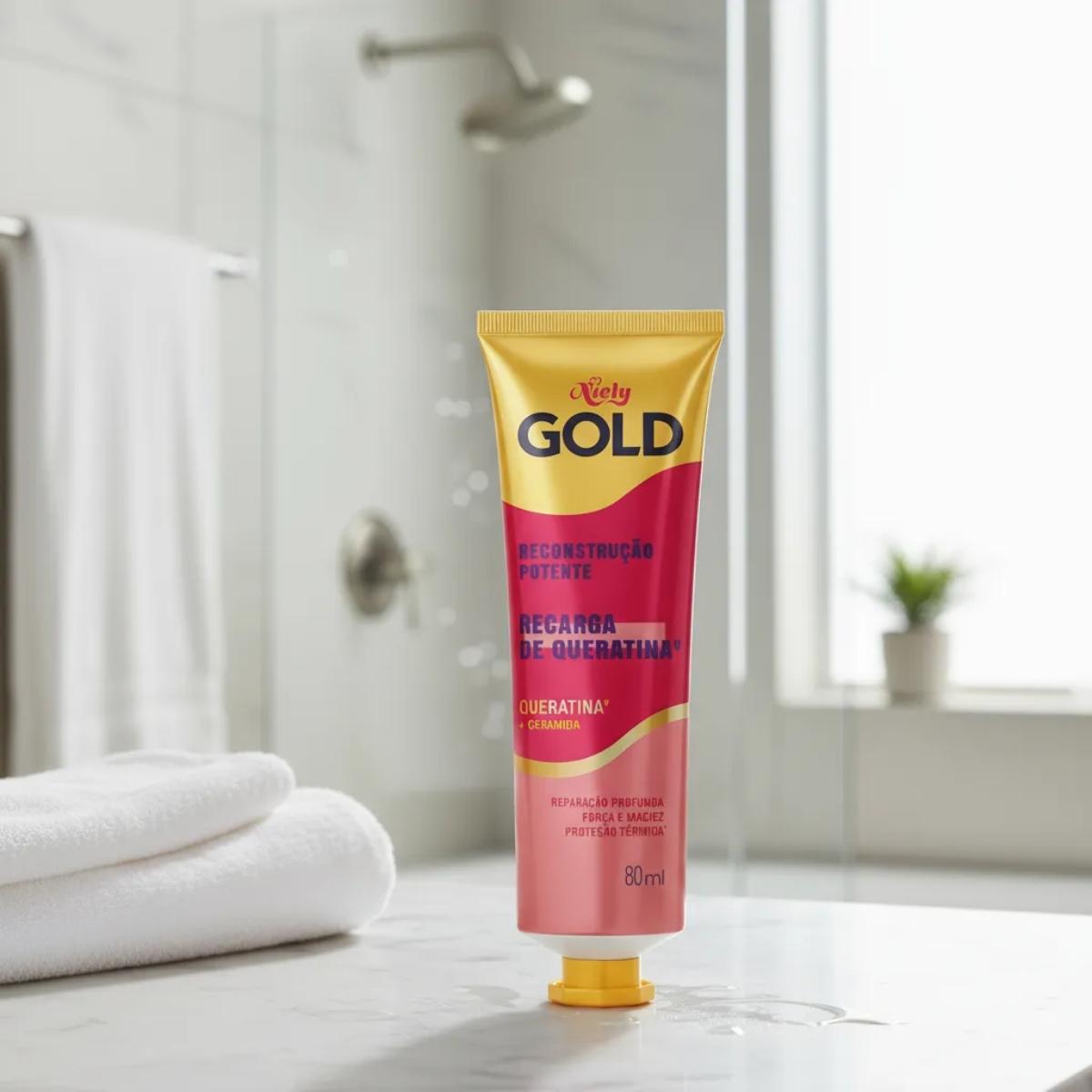 Recarga de Queratina Niely Gold Reconstrução Potente 80ml - 3