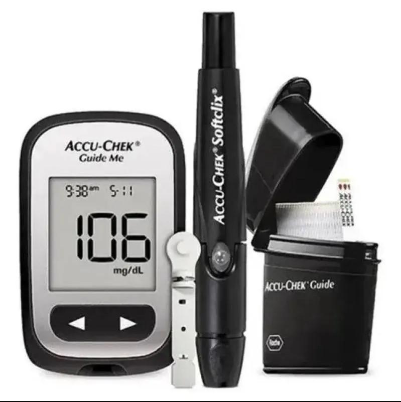 KIT APARELHO DE GLICEMIA ACCU-CHEK GUIDE COM 1 MONITOR + 10 TIRAS - 3
