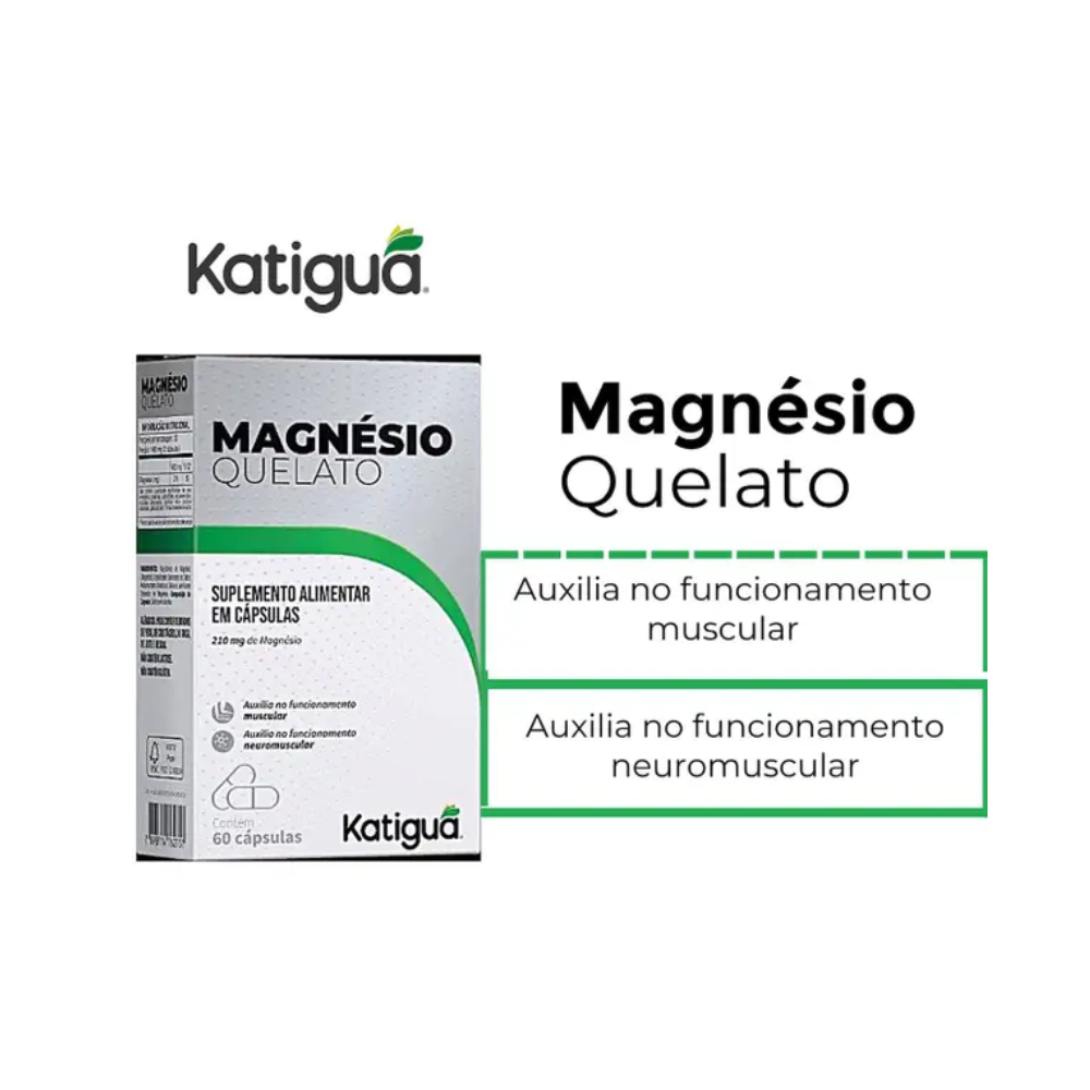 Suplemento Magnésio Quelato 210mg 60Capsulas - Katigua - 3