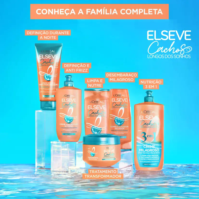 CREME MILAGROSO 3 EM 1 ELSEVE CACHOS LONGOS DOS SONHOS 500ML - 7