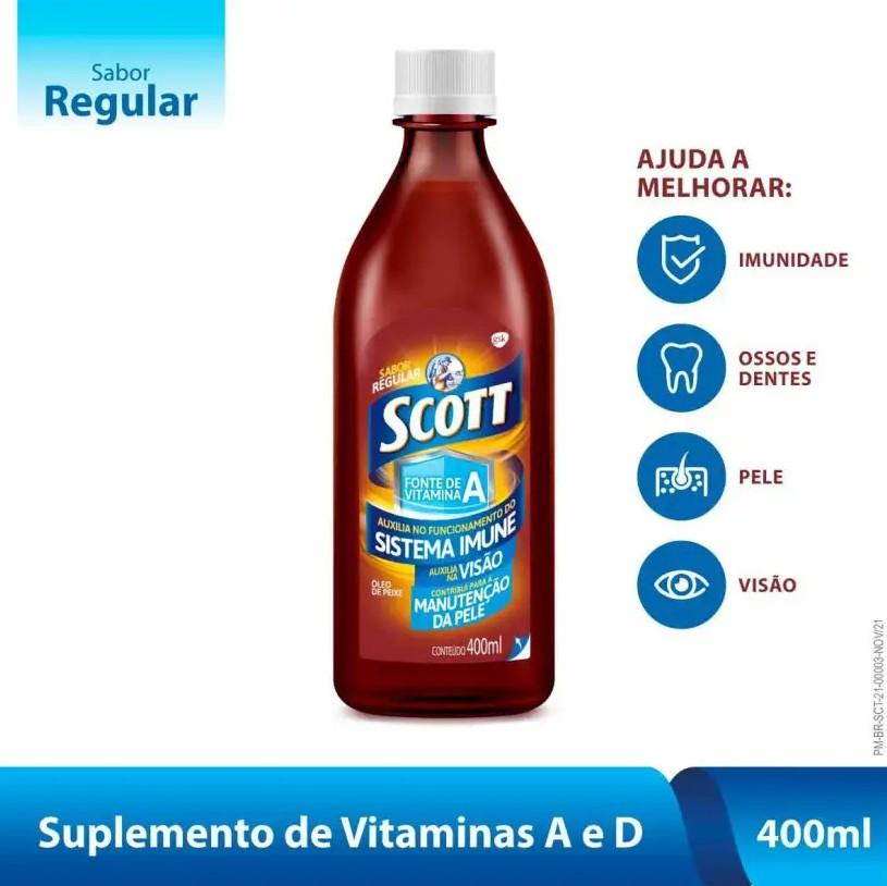 Emulsão Scott Óleo De Fígado De Bacalhau Sabor Regular 400ml - 2