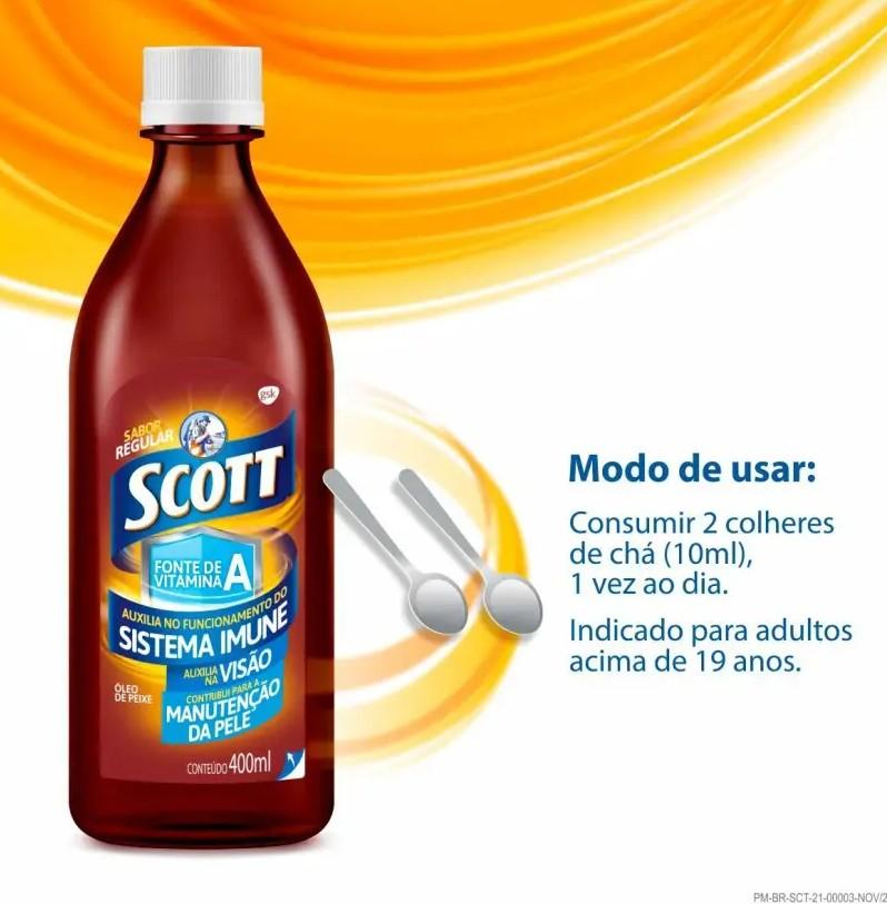 Emulsão Scott Óleo De Fígado De Bacalhau Sabor Regular 400ml - 3