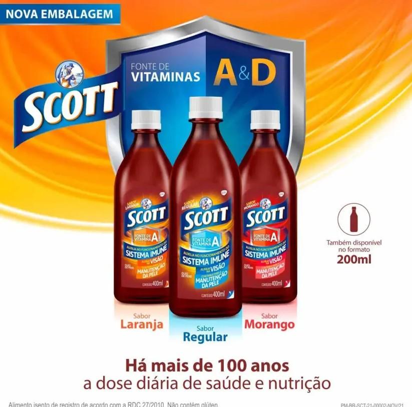 Emulsão Scott Óleo De Fígado De Bacalhau Sabor Regular 400ml - 4