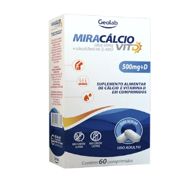 MiraCálcio VITD 500mg com 60 comprimidos