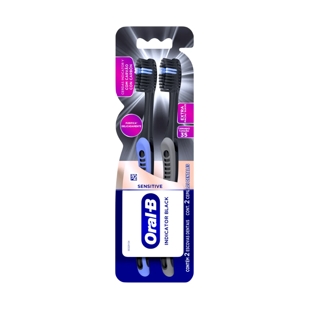 Escova Dental Oral-B Sensitive Indicator Black 2 Unidades - 1