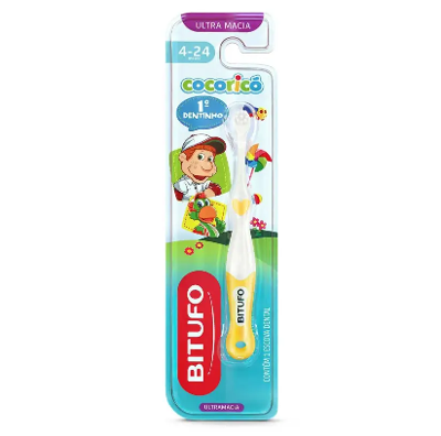 ESCOVA DE DENTE BITUFO COCORICÓ 1º DENTINHO ULTRAMACIA - 1 UNIDADE