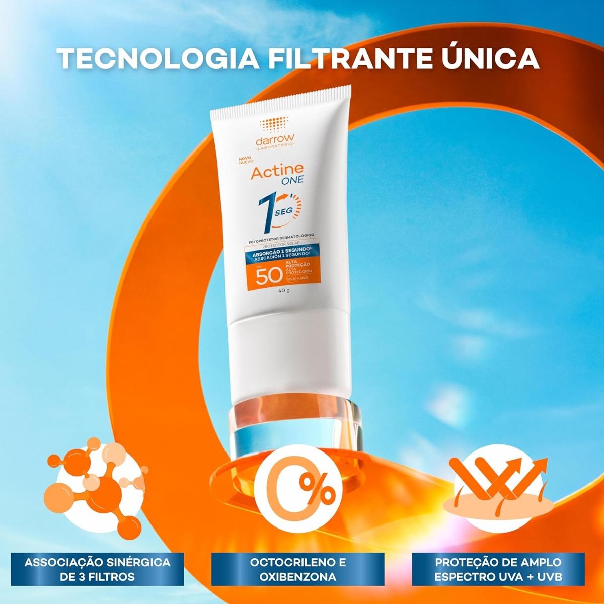 Kit Darrow Actine One Protetor Solar Facil FPS50 40g + Gel de Limpeza 40g - 4