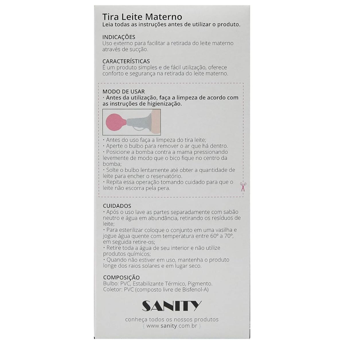 Bomba Tira Leite Materno Tradicional - Sanity - 5