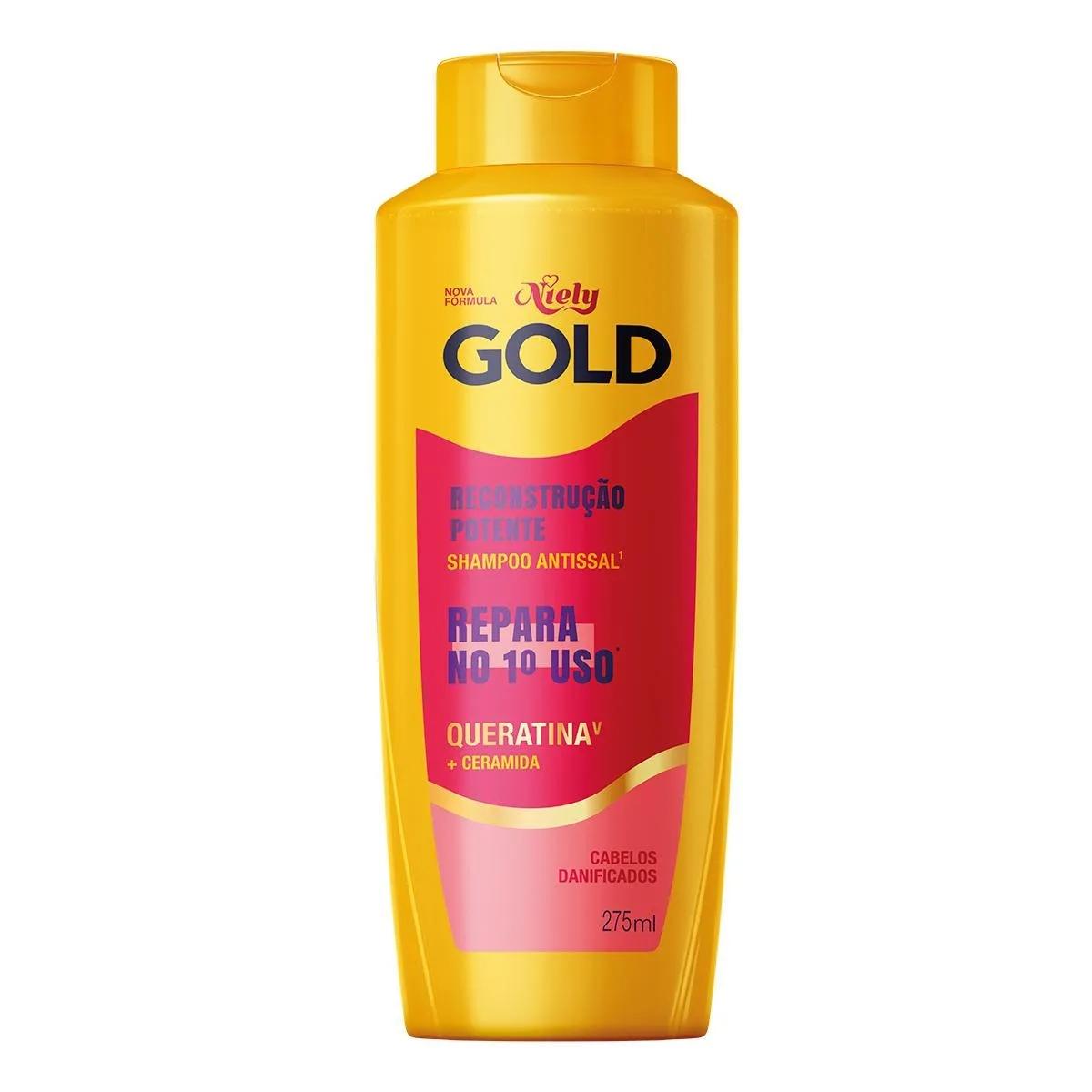 Shampoo Niely Gold Reconstrução Potente 275ml - 3
