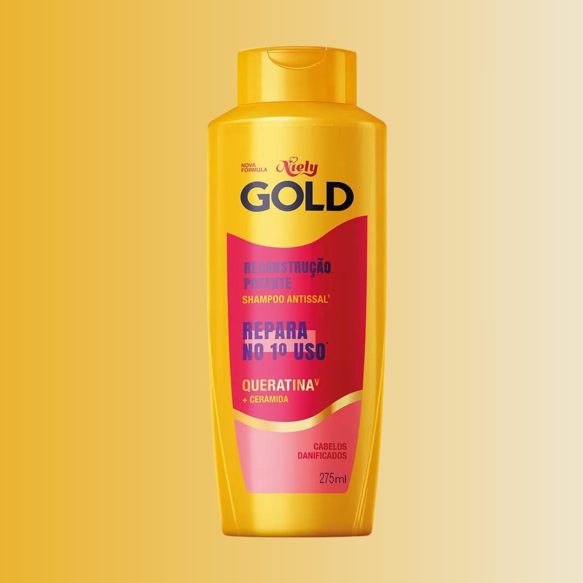 Shampoo Niely Gold Reconstrução Potente 275ml - 4