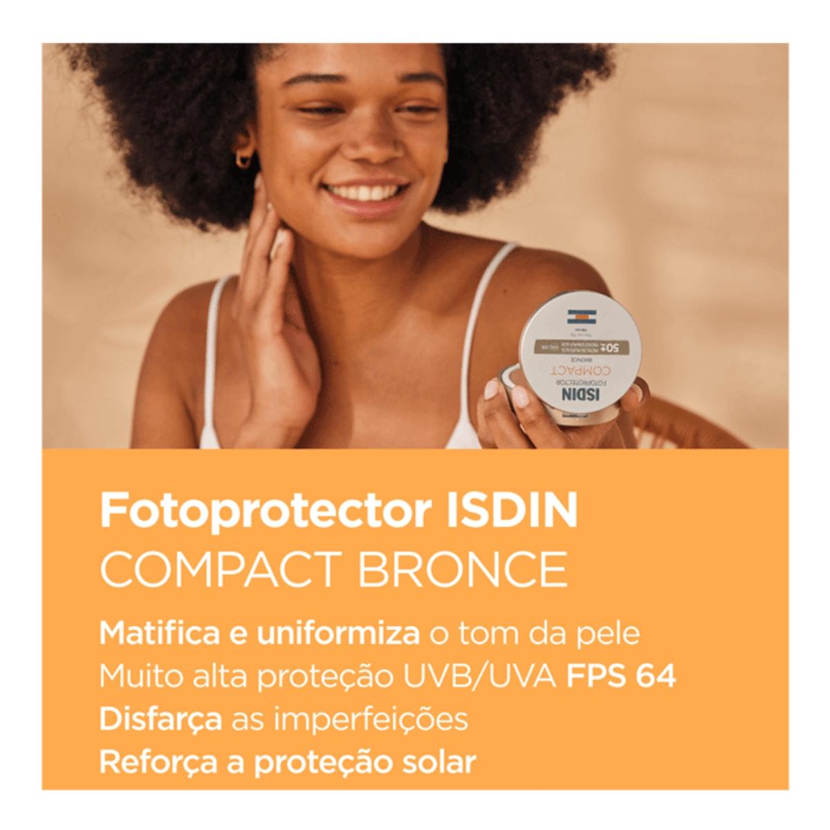 Protetor Solar Facial Isdin Compact FPS 50+ Areia Pó Compacto 10g - 5