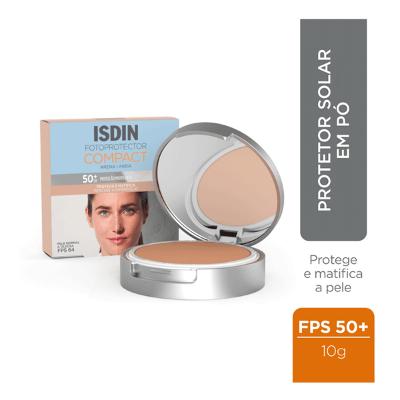 Protetor Solar Facial Isdin Compact FPS 50+ Areia Pó Compacto 10g