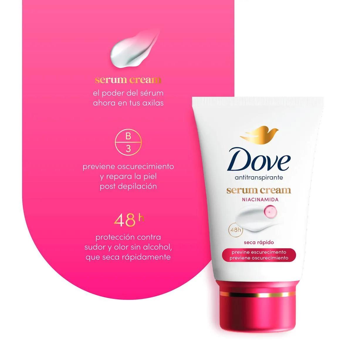 Antitranspirante Dove Creme Sérum Feminino 48h - Niacinamida 50g - 5