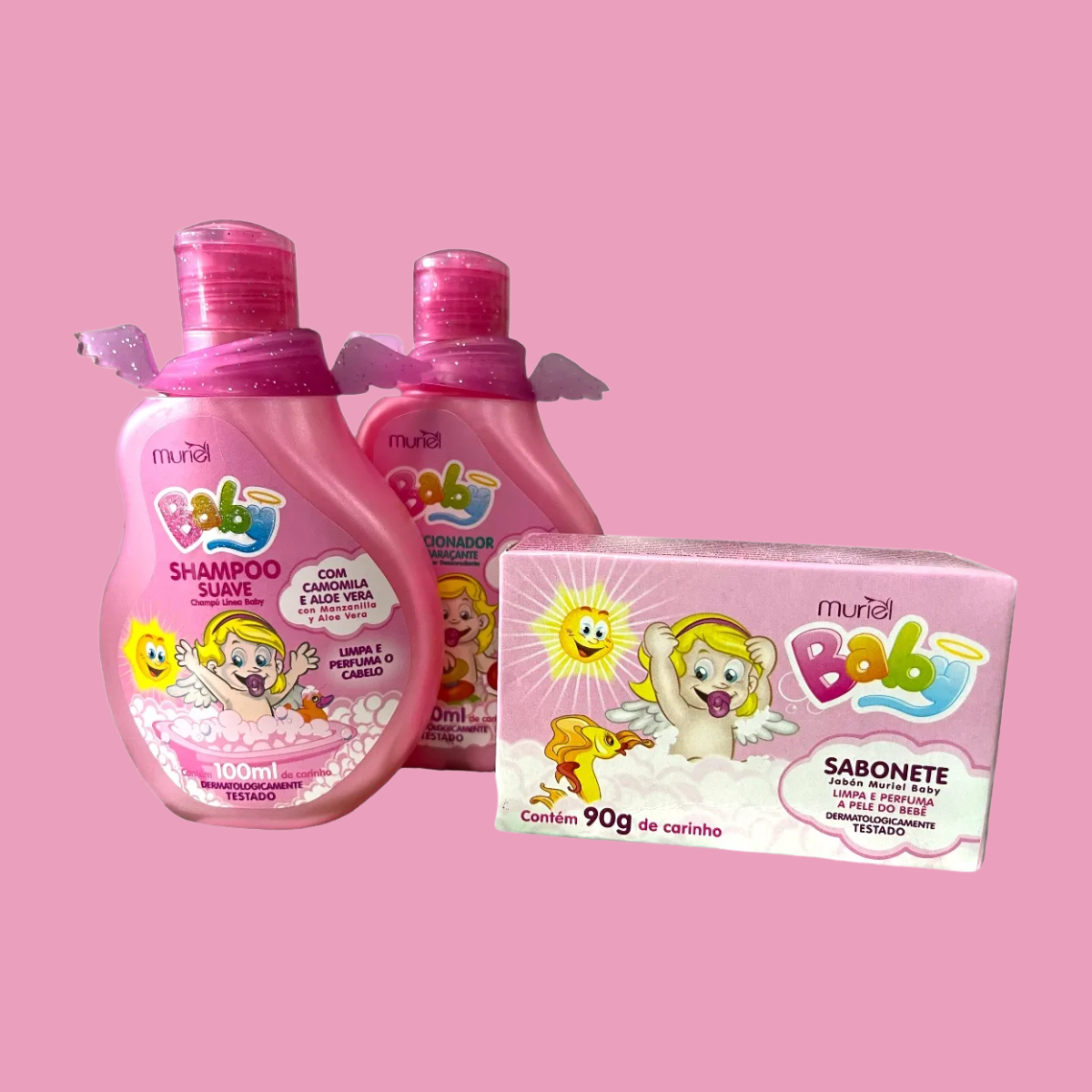 Kit Hora do Banho Muriel Baby Menina - Sh+cond+sabonete - 3