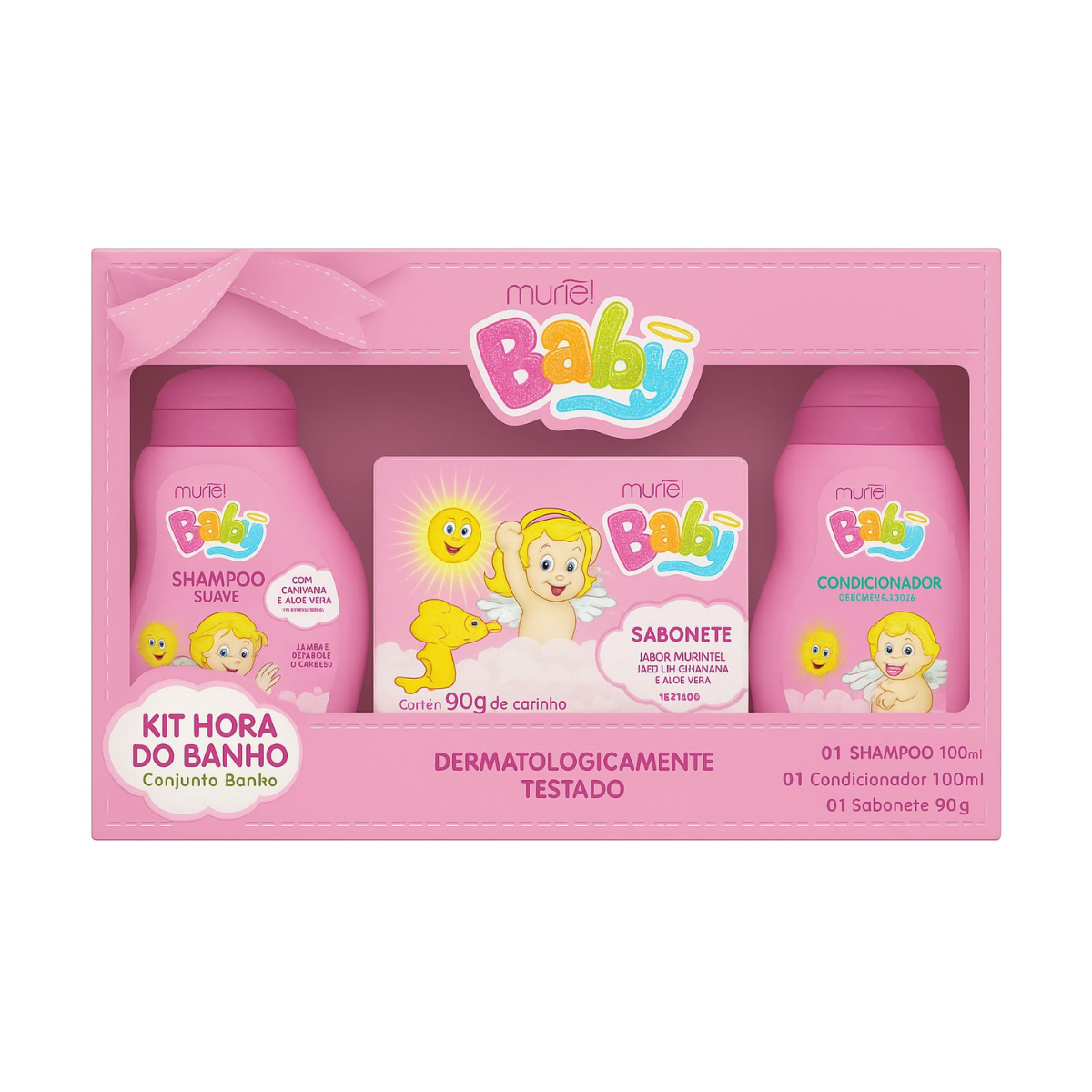 Kit Hora do Banho Muriel Baby Menina - Sh+cond+sabonete - 4