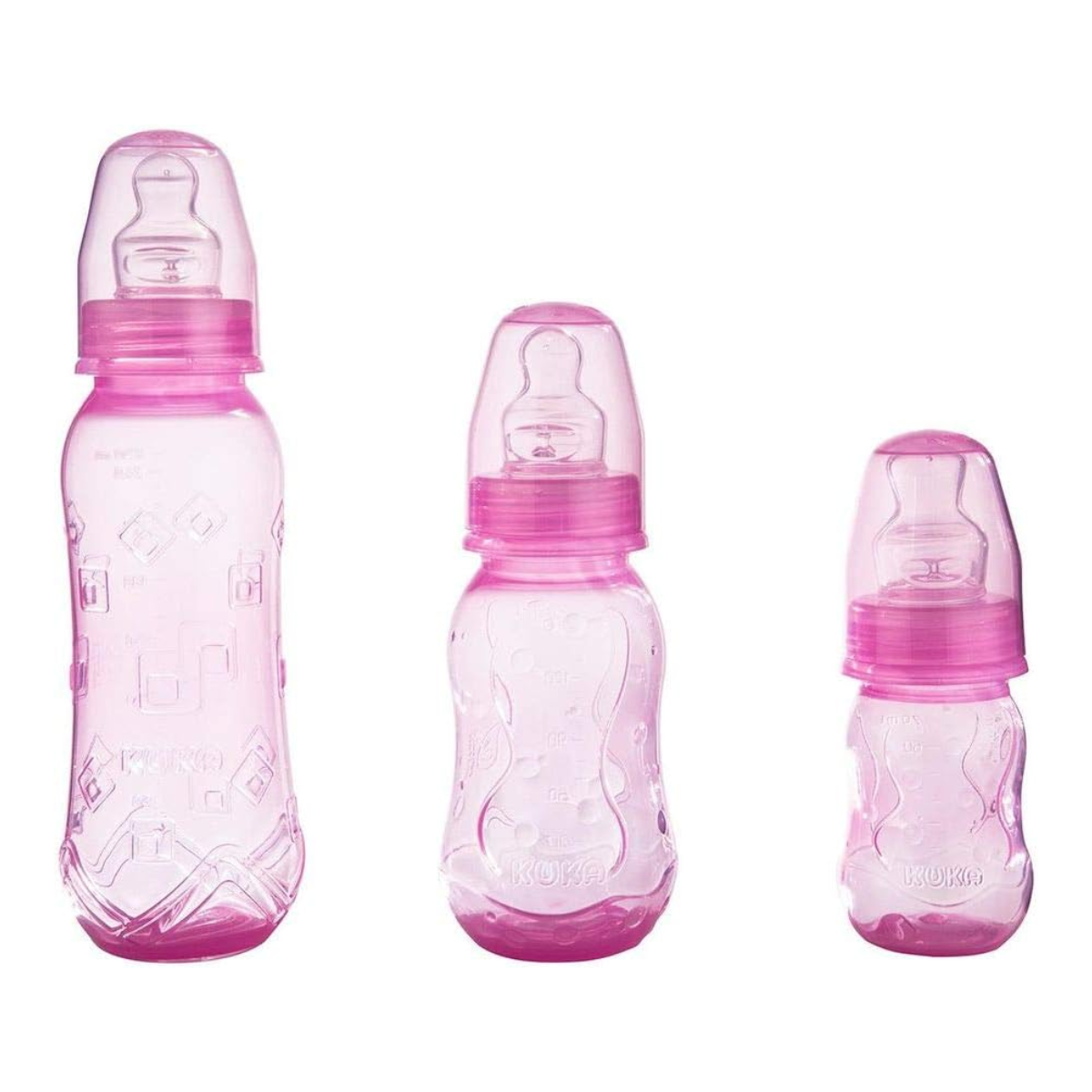 Kit Kuka Mamadeira Aquarela Rosa 6+ Meses 70ml + 160ml + 250ml - 2