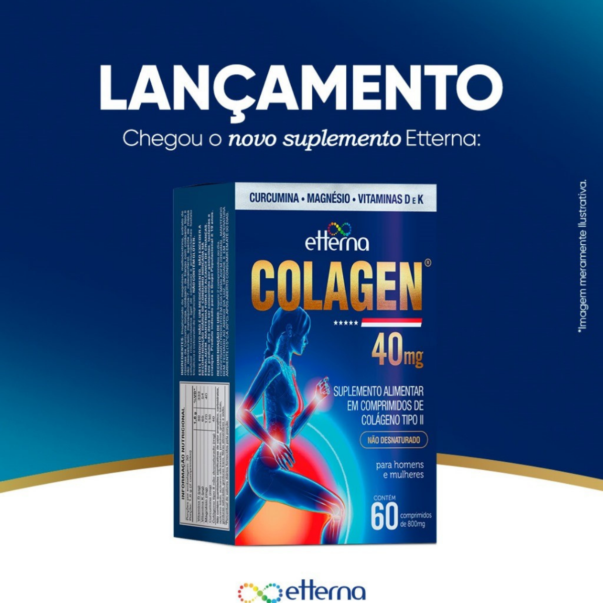 Etterna Colágeno Tipo II Cúrcuma+Magnésio c/60CPR - 2