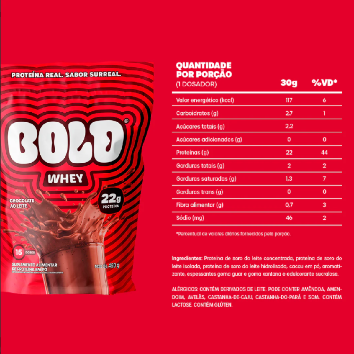 Whey Protein Bold Chocolate ao Leite 450g - 4