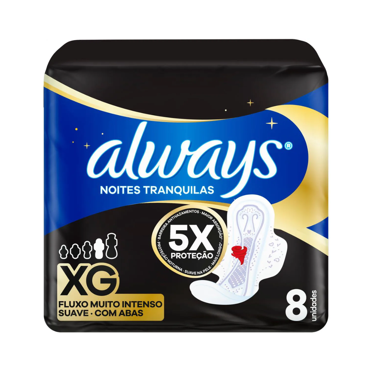 Absorvente Always Noites Tranquilas Suave XG 8 Unidades - 1