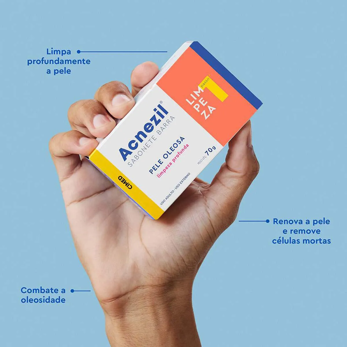 Sabonete Facial em Barra Acnezil Pele Oleosa 70g - 3