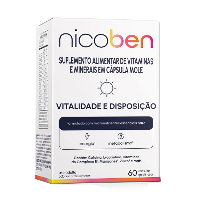 Polivitamínico Nicoben Vitalidade e Disposição 60 cápsulas
