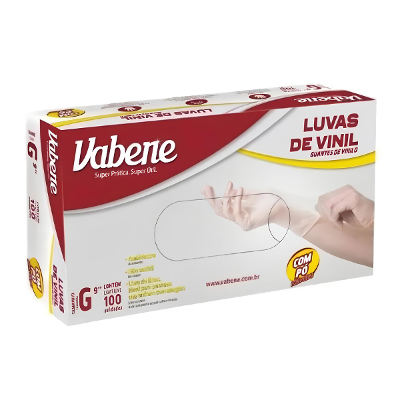 Luvas de Vinil Vabene com Pó Tam G  c/100
