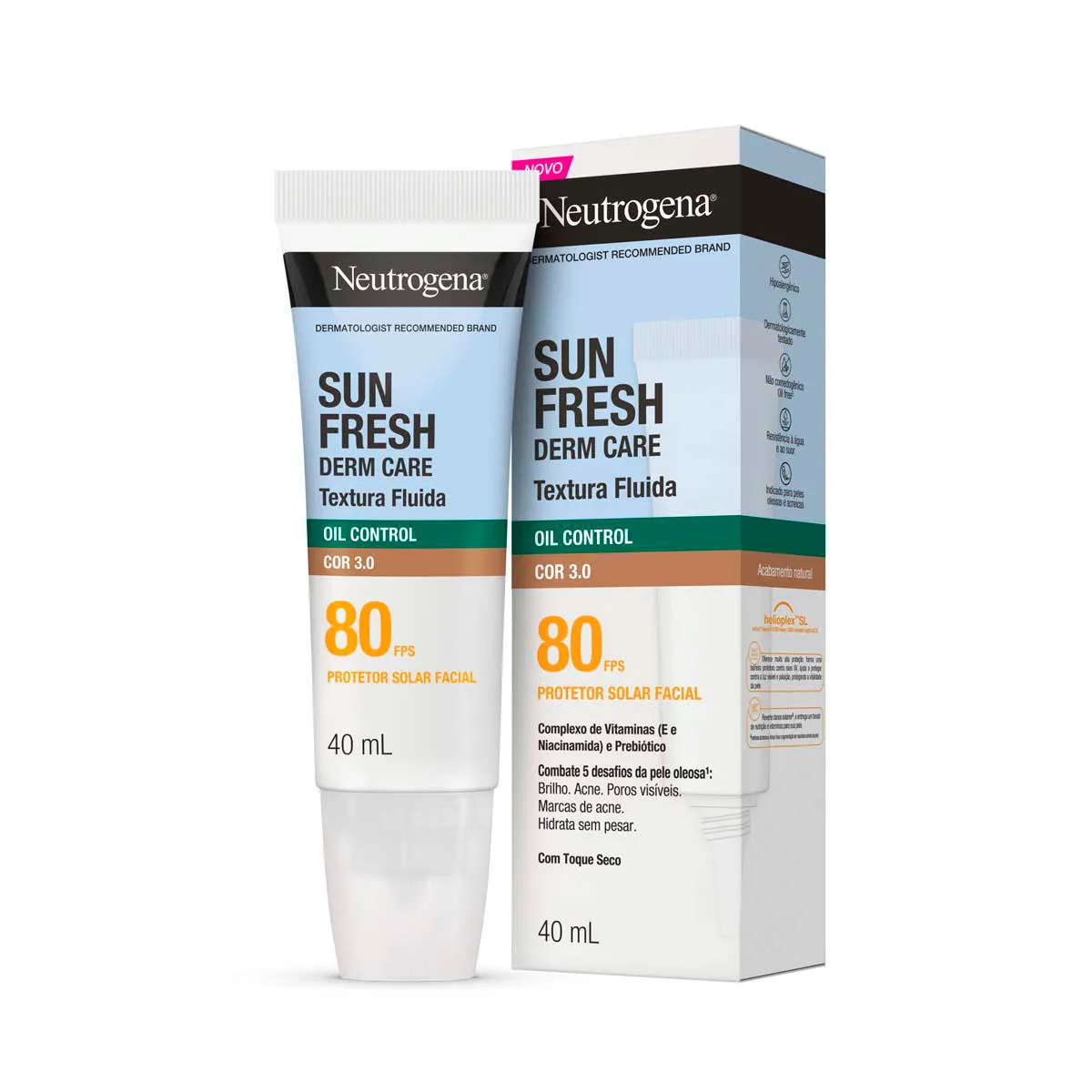 Protetor Solar Neutrogena Sun Fresh Derm Care Oil Control FPS 80 Cor 3.0 40ml - 2