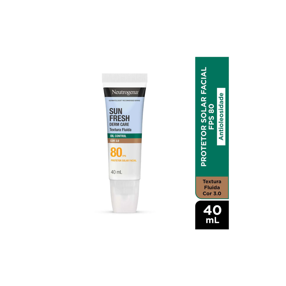 Protetor Solar Neutrogena Sun Fresh Derm Care Oil Control FPS 80 Cor 3.0 40ml - 3
