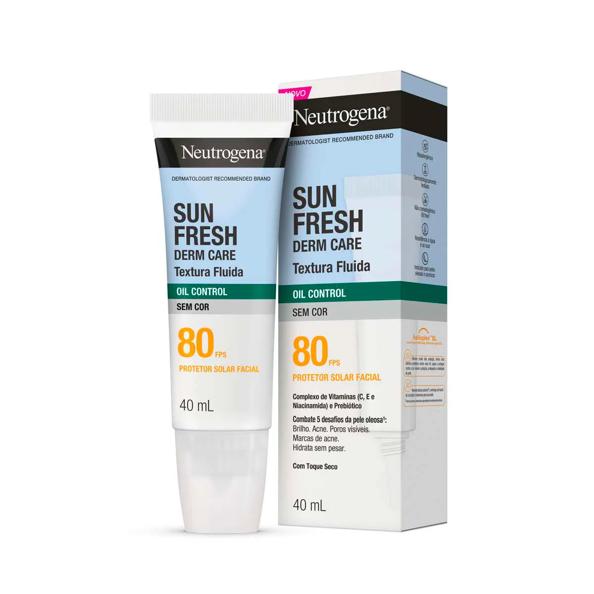 Protetor Solar Neutrogena Sun Fresh Derm Care Oil Control FPS 80 Sem Cor 40ml - 2