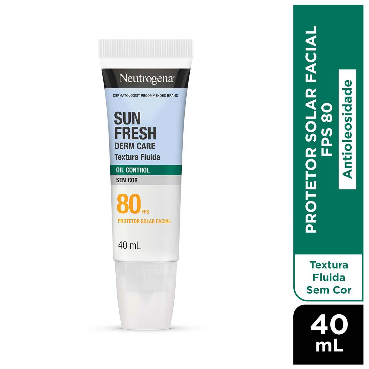 Protetor Solar Neutrogena Sun Fresh Derm Care Oil Control FPS 80 Sem Cor 40ml - 3