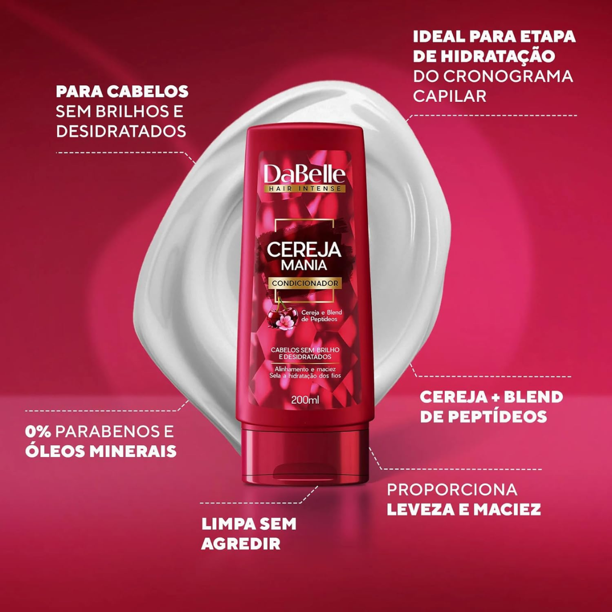 Kit DaBelle Cereja Mania Shampoo 250ml + Condicionador 200ml - 3