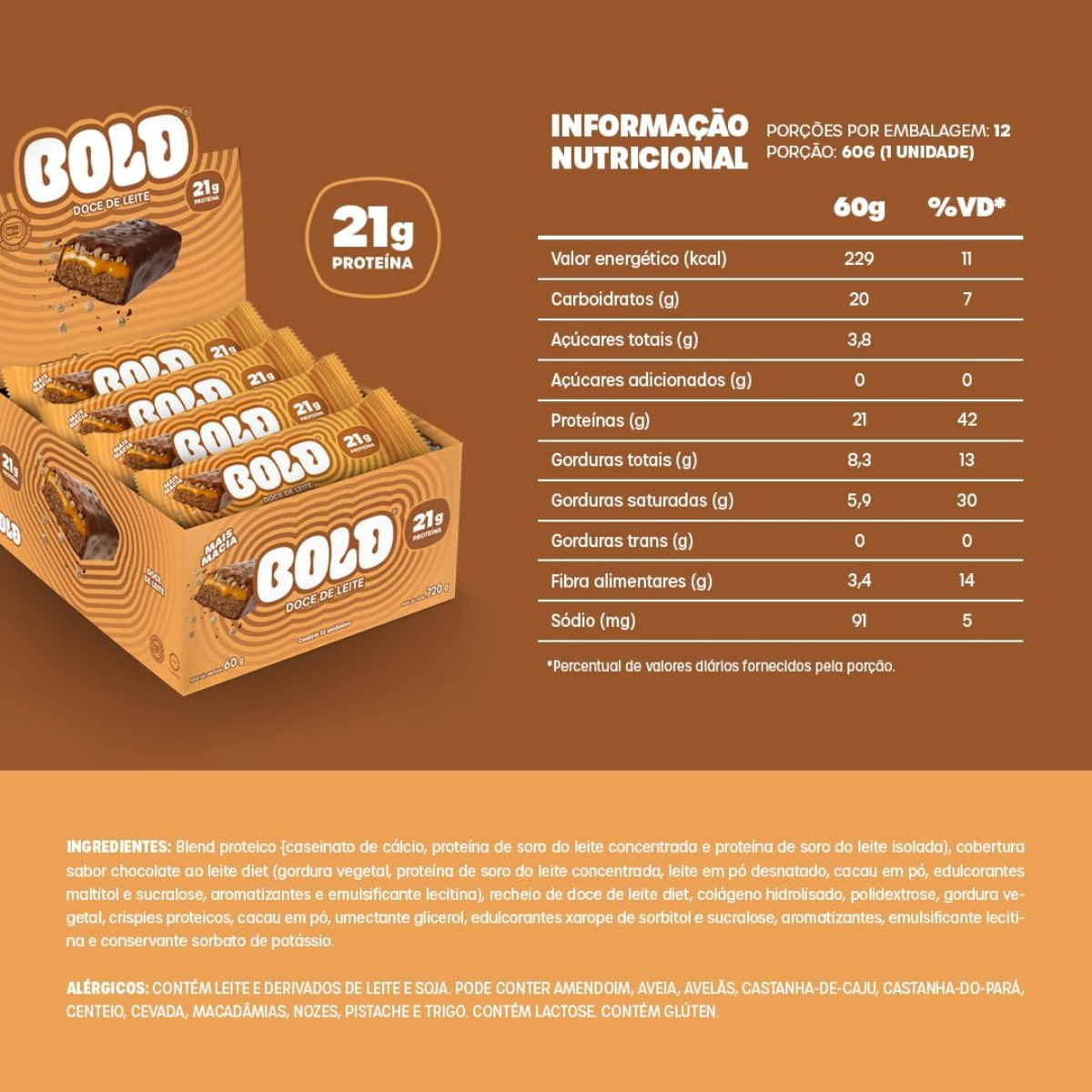 Barra de Proteína Doce de Leite Bold 40 g - 4
