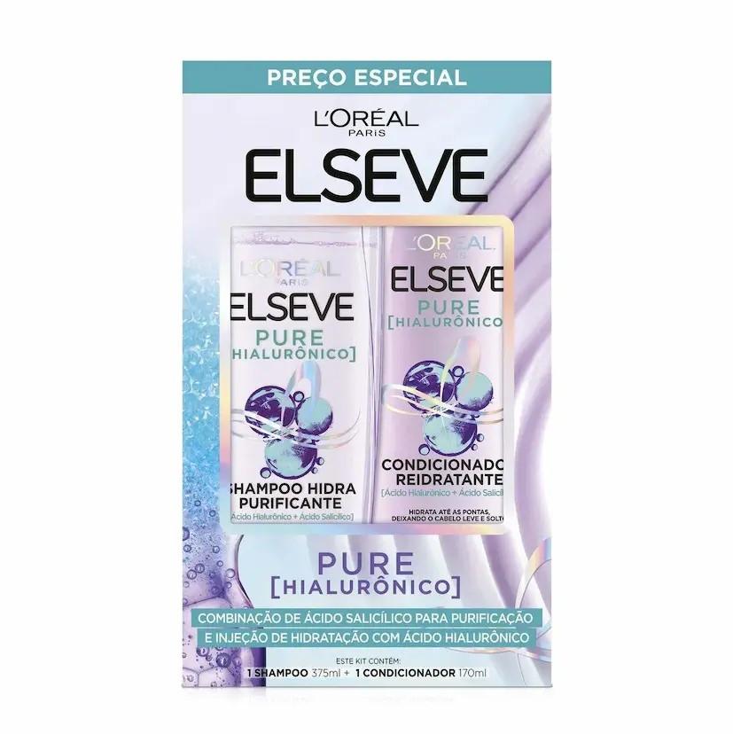 Kit L'Oréal Paris Elseve Pure Hialurônico Shampoo 375ml + Condicionador 170ml - 2