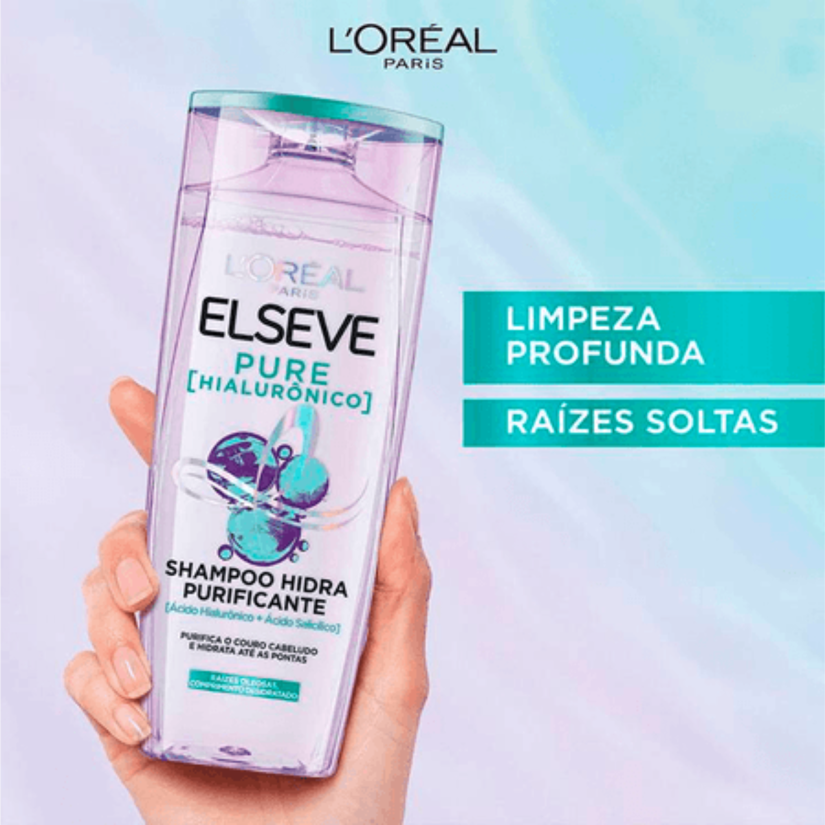 Kit L'Oréal Paris Elseve Pure Hialurônico Shampoo 375ml + Condicionador 170ml - 3