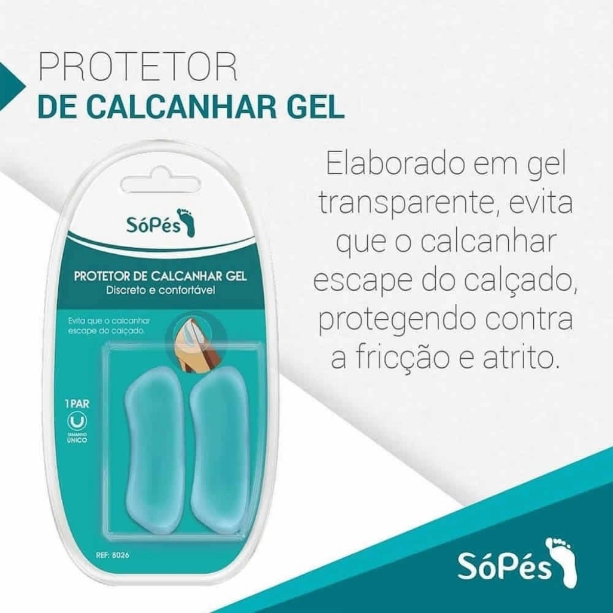 Protetor de Calcanhar Gel Só Pes Par Tam. Unico - 4