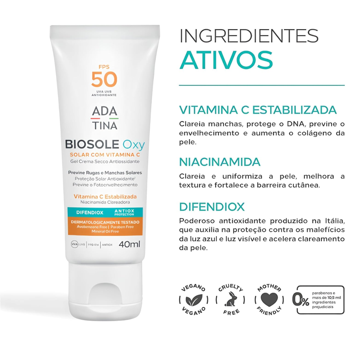 Protetor Solar FPS50 Bisole Oxy com Vitamina C 40ml - 2