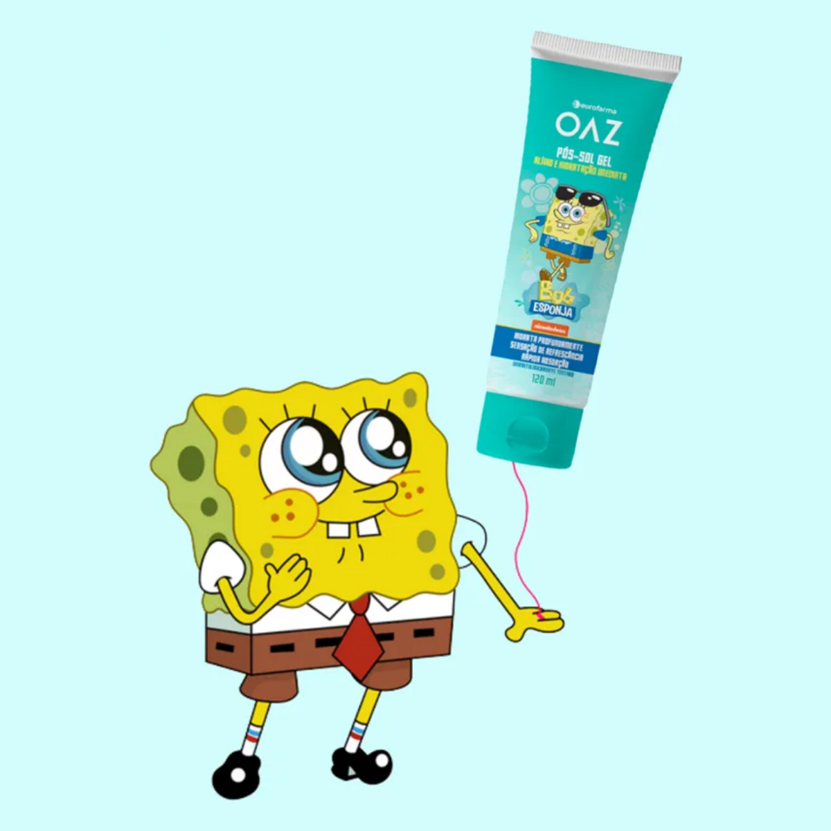 Pós-Sol Gel Infantil OAZ Bob Esponja 120ml - 2