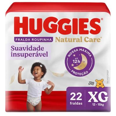 Fralda Calça Huggies Natural Care Roupinha Disney Baby Mega XG – 22 Unidades