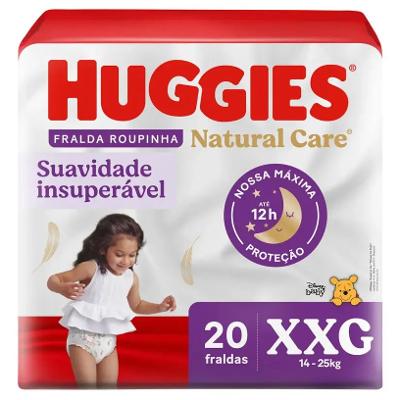 Fralda Calça Huggies Natural Care Roupinha Disney Baby Mega XXG – 20 Unidades
