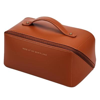 Nécessaire Cosméticos Grande Maquiagem Feminina Espaçosa Cor Marrom