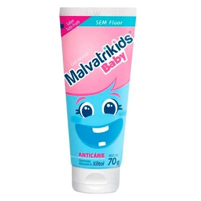 Gel Dental sem Flúor Anticárie Tutti Frutti Malvatrikids Baby Bisnaga 70g